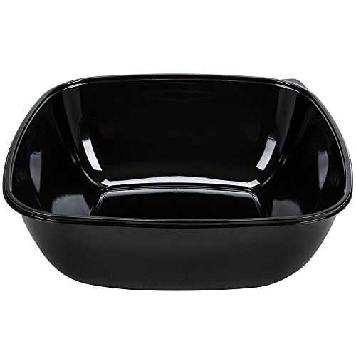 Sabert 320 oz/20 lb Black, PET Plastic Large Square Thermo-formed Catering Serving Bowl | 25/Case