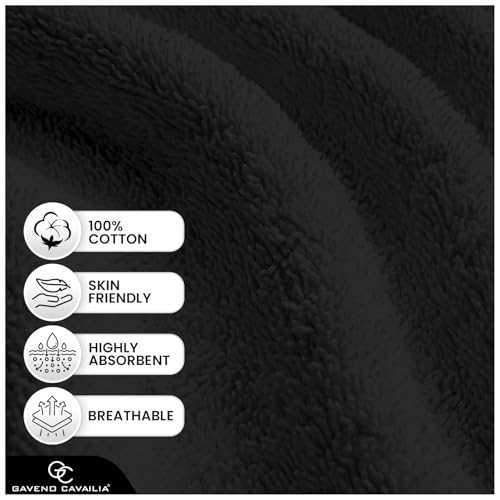 GC GAVENO CAVAILIA Luxury Towel Bale Set, 10 Piece Hotel Quality Towels, 450 GSM Lightweight & Quick Drying Towel Bales Egyptian Cotton 4x Face 4x Hand 2x Bath Towels, Black - Cosy Home Interiors GC GAVENO CAVAILIA Luxury Towel Bale Set, 10 Piece Hotel Quality Towels, 450 GSM Lightweight & Quick Drying Towel Bales Egyptian Cotton 4x Face 4x Hand 2x Bath Towels, Black - Image 2