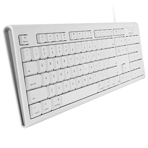 Macally Wired Mac Keyboard and a Wired Computer Mouse, ICY White Duo Your Office Needs