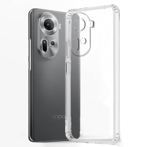Image of Amazon Brand- Solimo Mobile Cover for Oppo Reno 11 5G (Soft & Shockproof Back Case with inbuilt Cushioned Edges), Transparent
