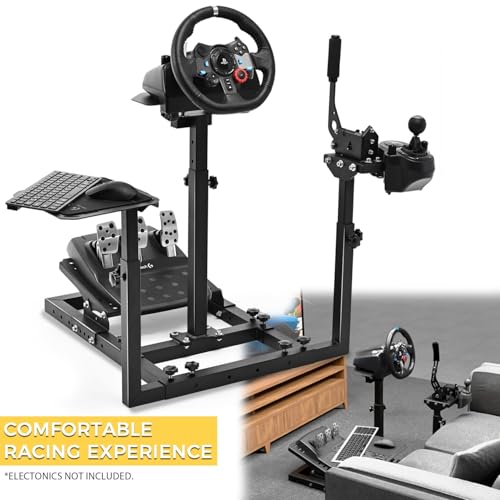 Marada Universal Flight Racing Sim Stand, Three axis adjustable, and hold mouse and keyboard, Fit for Thrustmaster Hotas Warthog/Logitech G29 G920/Honeycomb Alpha Bravo