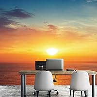 Wall Mural Beach and Blue Sea Removable Self-Adhesive Wallpaper Wall Decoration for Bedroom Living Room - 66x96 inches