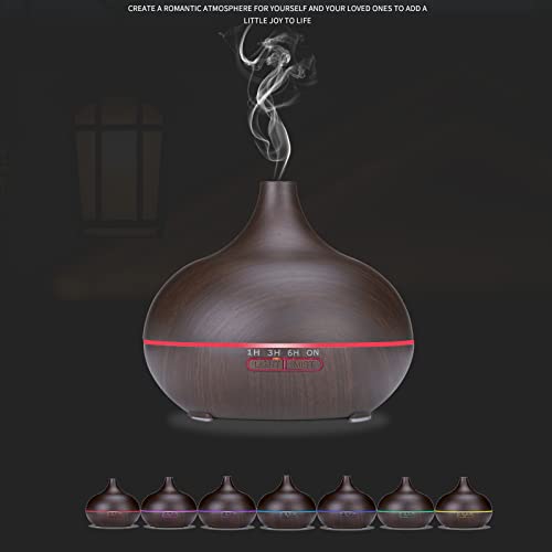 Aromatherapy Essential Oil Diffusers Large Room 550Ml Aroma Diffuser For Essential Oils, Ultimate Ultra-Quiet Oil Diffuser, Ultrasonic Cool Mist Humidifier With 7 Light Colors, Timer Setting #TOP6