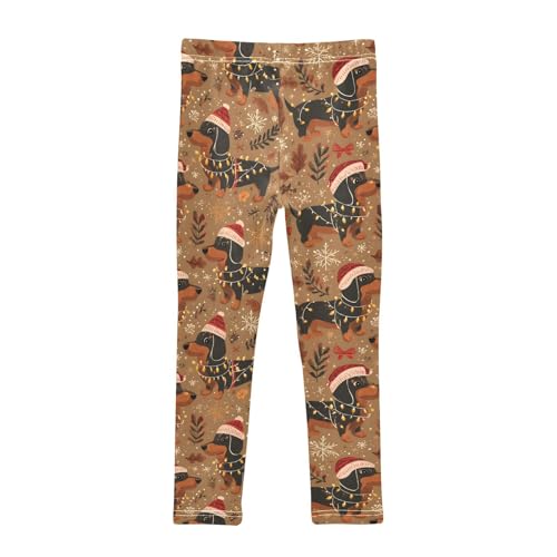 Beautiful Sausage Dog Girls Leggings Ultra Soft Compression Yoga Gym Pants for Kids 4-10T2