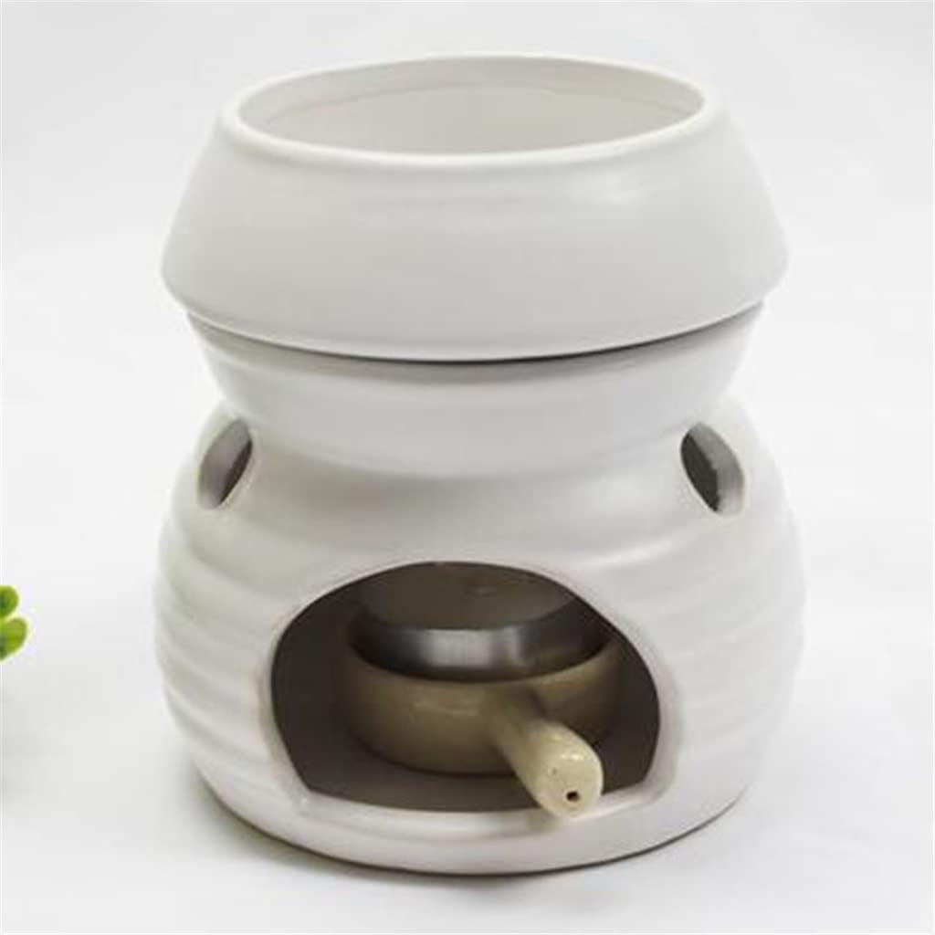 Ceramic Aromatherapy Burner Essential Oil Lamp Hotel Beauty Salon Home Indoor Candle Aroma Furnace Decor (Color : OneColor, Size : 10 * 7.5 * 11CM)