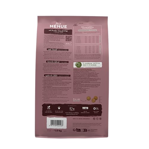 Bosch HPC MENUE Junior Tierwohl-Pute + Hafer & Hirse| Hundetrockenfutter zur Aufzucht mittelgroßer Rassen | 1 x 2,4 kg