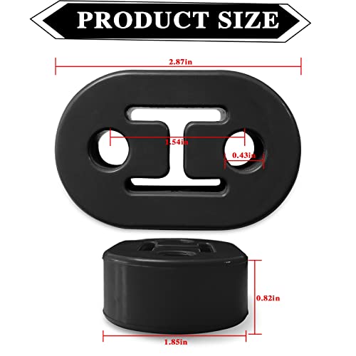 Bsamzo BSAMZO-SA3N 2Pcs Exhaust Hanger Rubber 2 Holes Adjustable Insulator Bushing Rubber Insulator High Density & Anti-Corrosion Rubber Universal thumb #1