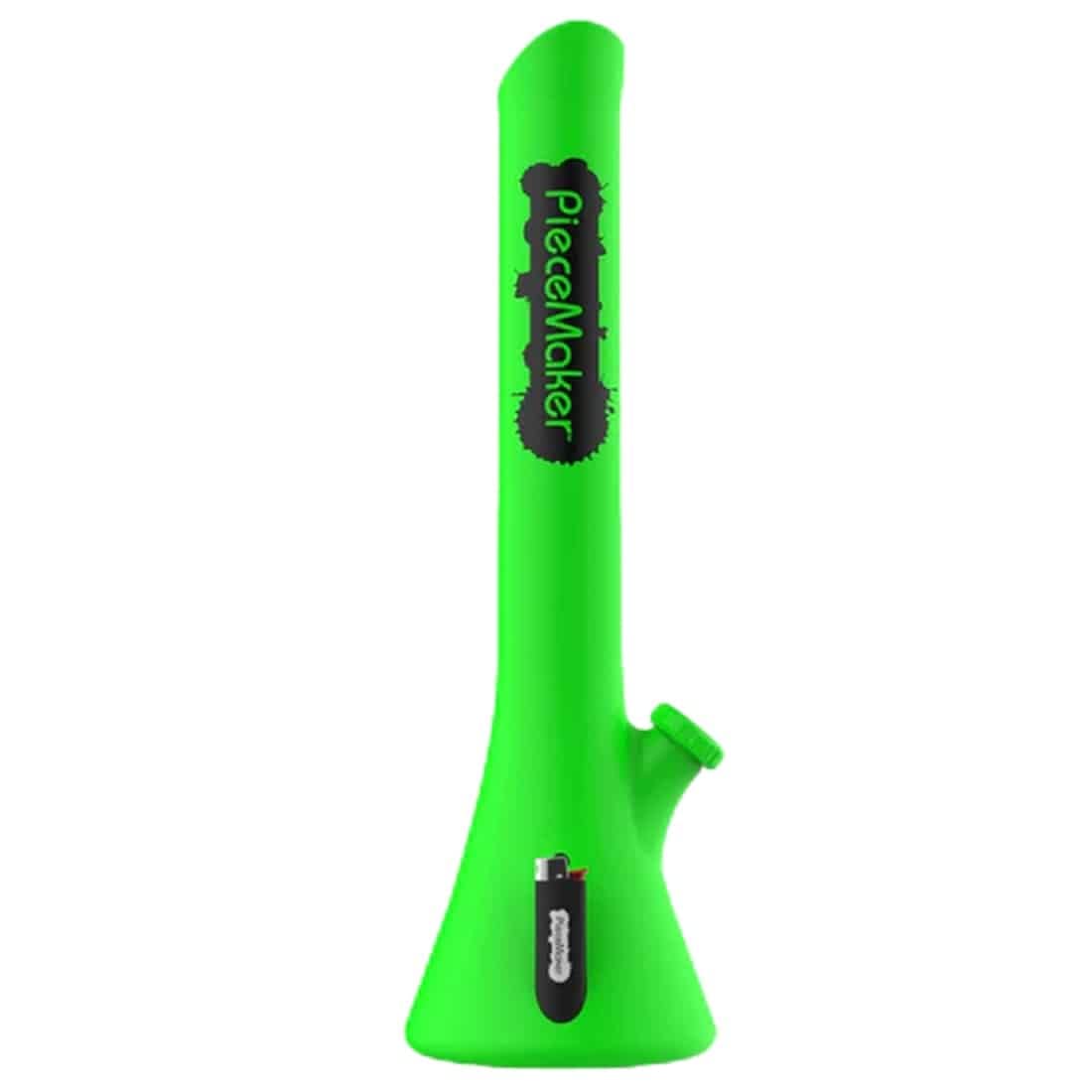 PieceMaker Percolator Bong 55 cm Neon-Grün Silikonbong NS 14/19 Mushroom-Perkolator Kräuter Kolbenbong Lebensmittelechtem Silikon Ø 160/66mm