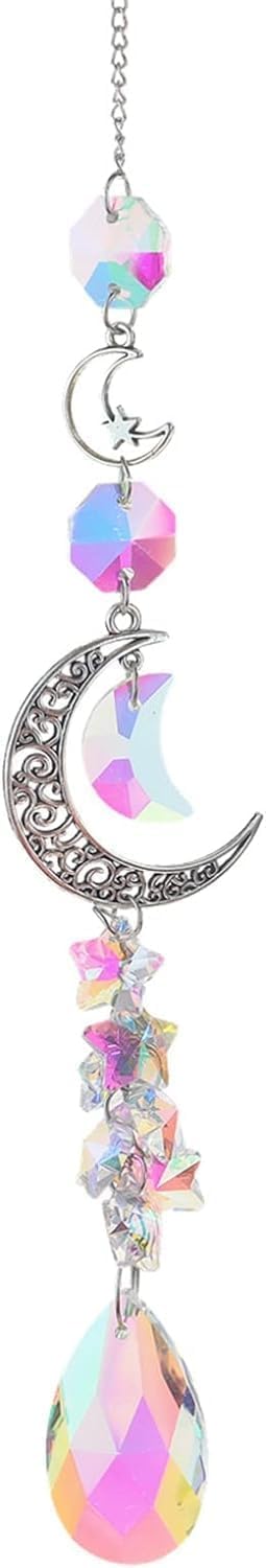 Zhhuoc Multicolor Wind Chimes For Outside Decorative Wind Chimes Crystal Windchimes Unique Wind Moon Memorial Personalized, For Window Car Wall Plant Chandeliers For Grandma Wife Sister Gift