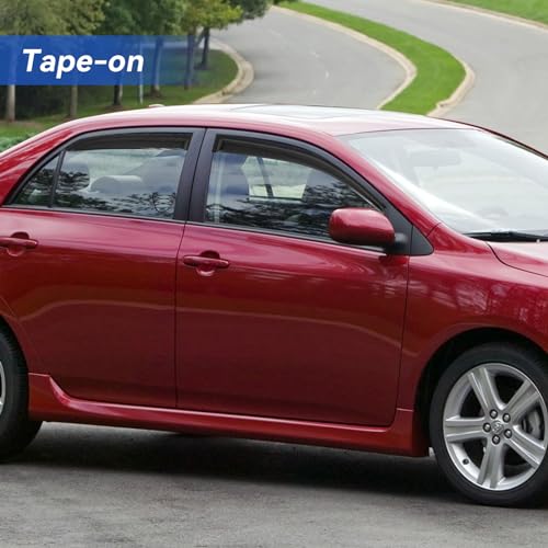 Image of Window Visors Rain Guards Shield for 2003-2008 Toyota Corolla, Out-Channel Window Vent Wind Deflectors Visors Shades for 03-08 Corolla