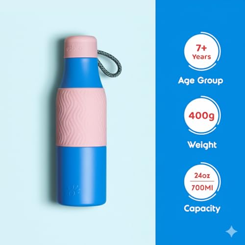 Image of Rabitat ZAPPY Insulated Water Bottle for School Kids | Steel Water Bottle for Kids | Kids Water Bottle | 1+1 Year Brand Warranty | Hot & Cold Upto 18 Hours | Office, Gym, Outdoor 700ml Blue