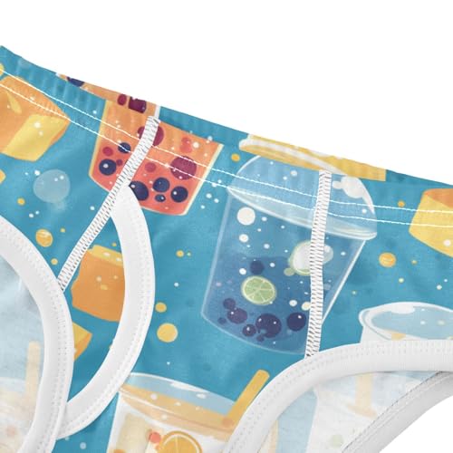 KLL Bubble Tea Pattern Toddler Boy Soft Briefs Breathable Children Panties4