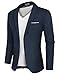 Men Lightweight Suit Blazer Jackets Casual Sport Coats Blazer with Pockets for Professor Lecturer Navy