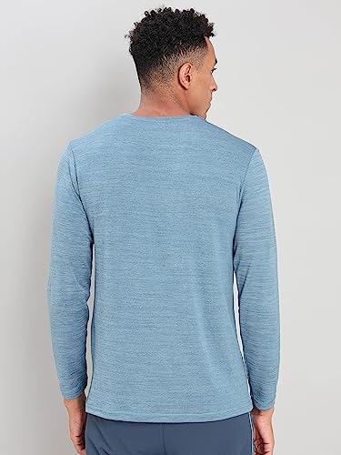 Image of TECHNOSPORT Men's Polyester Solid Slim Fit T-Shirt