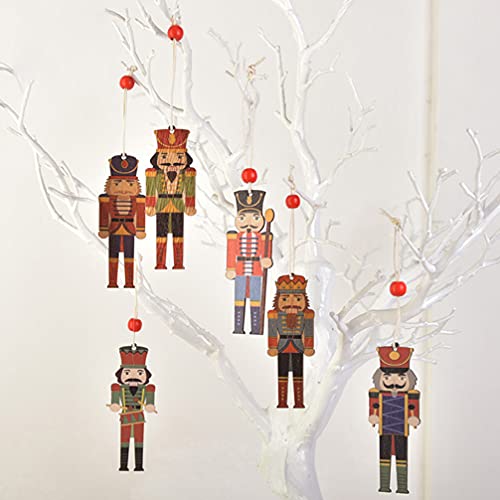 PRETYZOOM Pingentes de Natal Quebra-Nozes de Madeira com Corte Soldado Quebra-Nozes Colorido, Pingen