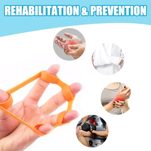3 Stück Fingertrainer, Handtrainer, Stretch Finger Trainer, Ergotherapie, zum Dehnen der Finger, für Training und Erholung, mit 4 Silikon-Fingerziehern