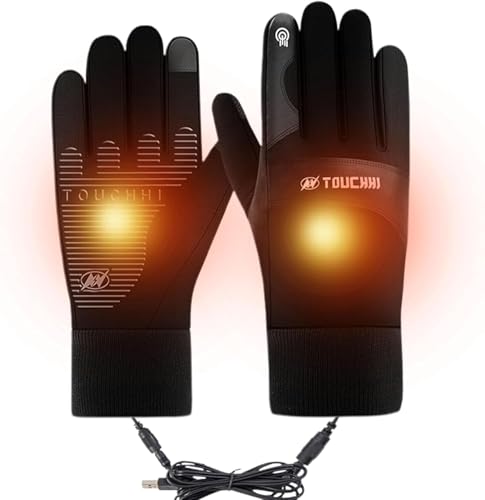 JEONDFG Beheizbare Handschuhe,Winter Vollfinger,USB Beheizte Handschuhe...