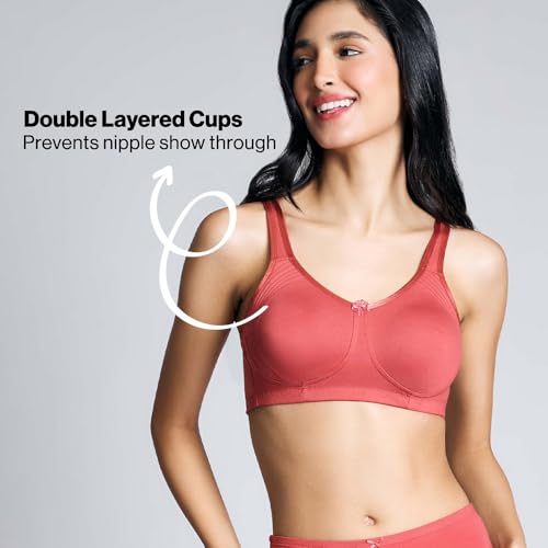 Image of NYKD NYB169 Cotton Non Padded Non Wired Encircled Shaping Bra Full Coverage Side Lift (Plus