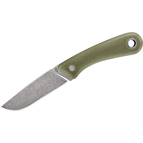 Gerber Outdoormesser mit Holster, Klingenlänge: 9,4 cm, Spine Fixed Blade Outdoor Knife, Grün,...