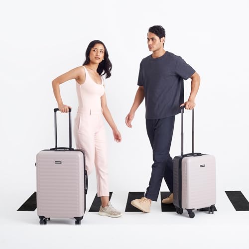 Image of Assembly Stark Hard Luggage Set of 2 Trolley Bags (20 + 24 Inch), Unbreakable Polycarbonate Dual-Tone Luggage Set, TSA Lock, Silent 8 Spinner Wheels, Hard Shell Suitcase Set Ivory Grey