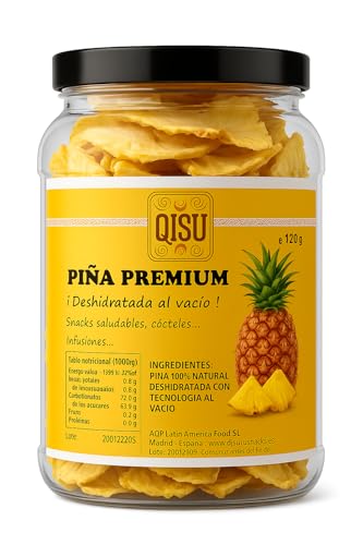 Piña Deshidratada Crujiente 120g | Snack Saludable Sin Azúcar Añadido | 100% Natural, Sin Aditivos | Fruta Liofilizada en Trozos | Vegano y Sin Gluten | Snack de Fruta para Llevar (Piña 120gr)