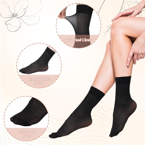 Ouligay 4 Pairs Sheer Socks Women,Thin Socks,Nylon Sock Ankle High for Women Spring and Summer Breathable Cool Sock(4 Color)2