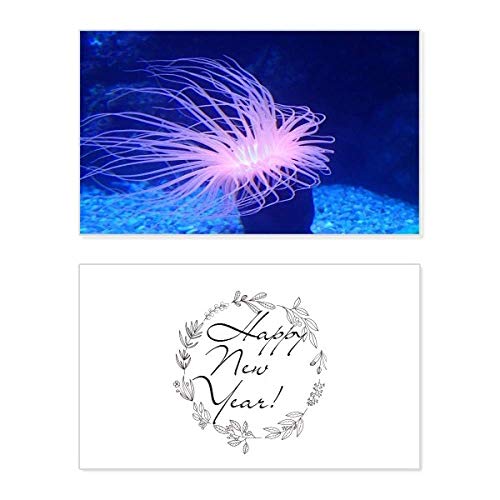 Carte de nouvel an méduses ocean blue pour message de voeux nature