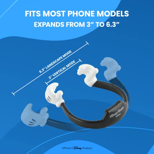 Disney Mickey Mouse Hands Cell Phone Holder With Bonus Decal Sticker- Cell Phone Stand For Desk Home/Office-Universal Desk Phone Stand Compatible With Android/Iphone And More- Blue/White Mickey Decal #TOP4
