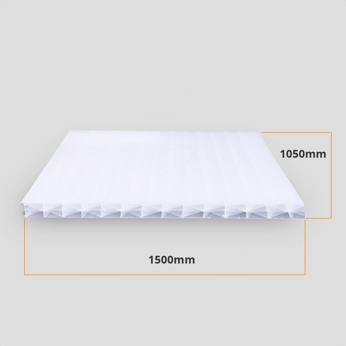 Placa de Policarbonato Celular Opal 1500 x 1050 mm - 16mm espesor - Protección UV - Ideal para Techos de Pérgola, Fachadas y Cubiertas