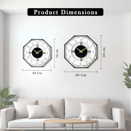 Image of Auromin Premium Metal Wall Clock for Living Room Stylish | Big Size Modern Decorative Wall Watch for Home, Hall, Bedroom & Office, Luxury Premium Wall Clock for Interior Decor