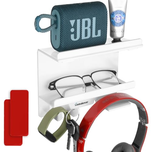 Top 5 Cheap Carta 2 Glass Accessories: Reviews & Buyer's Guide 6 Acrylic Bedside Shelf - Stick on Wall Mounted Bed Room Dorm Office Adhesive Floating Accessories Caddy Organizer/Holder for Phone Glasses Remote Control Keys Pens (White)