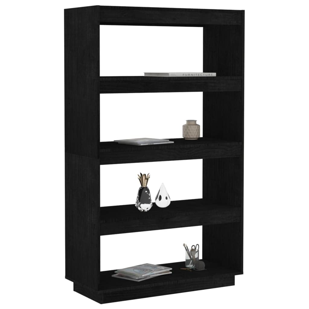 Schlankes Standregal aus massivem Kiefernholz, Bücherregal Raumteiler 135 cm, 80x35x135 cm, dekorativ und praktisch für Bücher, DVDs und Wohnaccessoires