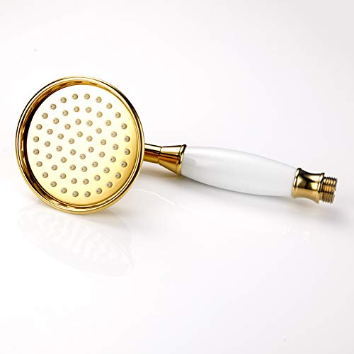 Cabezal de ducha manual tradicional Shile oro redondo miniatura 7