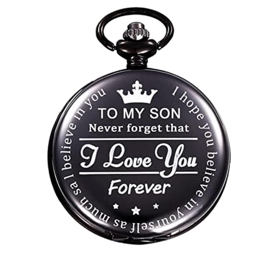 Reloj de bolsillo para hijo Tiong de cuarzo clásico con grabado premium