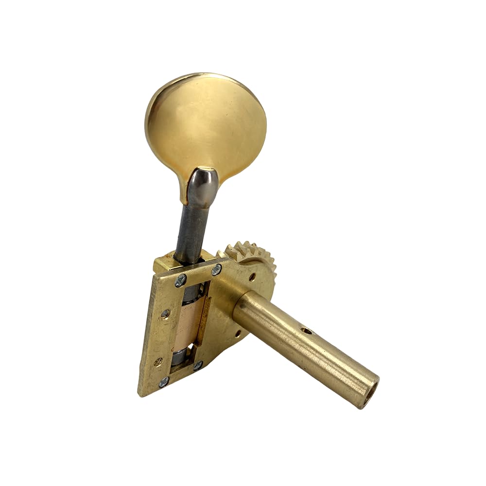 4-strunowe maszyny do strojenia basu (zestaw 4 szt.) Open Gear Tuning Key Pegs Machine Head zamiennik do gitary elektrycznej, basu lub instrumentów precyzyjnych, złota stal (okrągła)