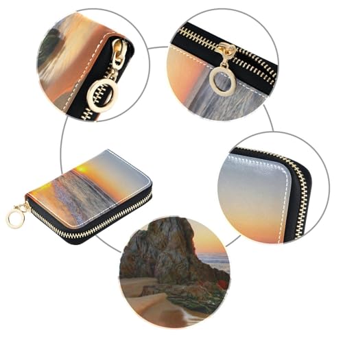 Women PU Leather Coin wallet, Zipper Purse RFID Blocking Card Holder Organizer3