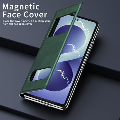 Étui en cuir Galaxy Z Fold 8 vert luxe avec protection charnière - 5