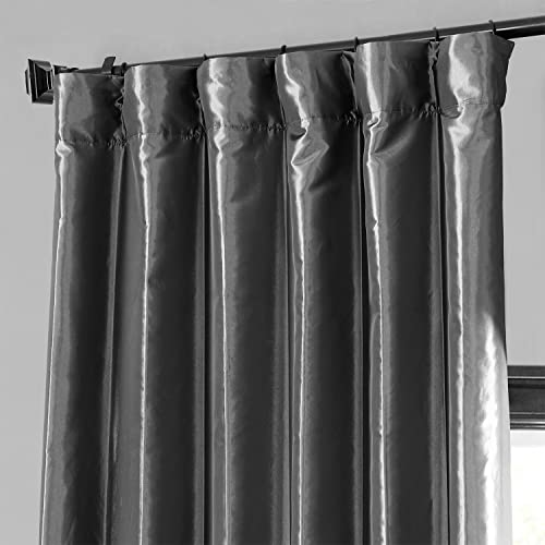 Hpd Half Price Drapes Blackout Curtains For Bedroom - Faux Silk Taffeta 50 X 96 (1 Panel), Ptch-Bo005-96, Graphite #TOP2
