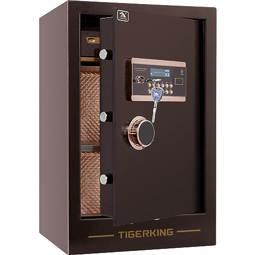 TIGERKING Burglary Digital Security Safe Box for Home Office Double Safety Key Lock and Password Safes 3.47 Cubic Feet TIGERKING Burglary Digital Security Safe Box for Home Office Double Safety Key Lock and Password Safes 3.47 Cubic Feet