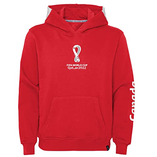 Sudadera Copa Mundial FIFA para niños color rojo talla S de forro polar