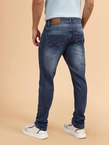 Image of WROGN Men's Stretch Cotton Jeans | Solid | Slim Fit