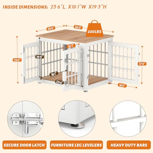 Heavy-Duty-Dog-Crate-Furniture-for-Small-Dogs-Decorative-Pet-House-End-Table-Wooden-Cage-Kennel-Furniture-Indoor-White-and-Natural Heavy Duty Dog Crate Furniture for Small Dogs Decorative Pet House End Table Wooden Cage Kennel Furniture Indoor White and Natural