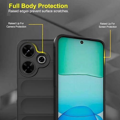 Image of Zapcase Back Case Cover for Mi Redmi 13 5G | Compatible for Mi Redmi 13 5G Back Cover | Liquid Silicon Magic Case with Camera Protection | Black