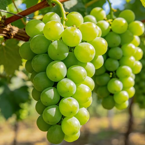 Green Seedless Grape Vine Plant Live for Planting Grapes Seedless Tree Live Plant to Grow 1-2 Years Old Well-Rooted Garden Grow Sweet Table Grapes at Home Healthy Fruit Vines