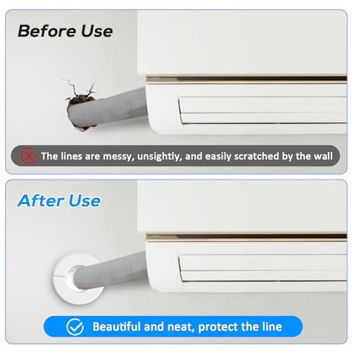 LSVFHADBFM Mini Split Cover Wall Sleeve for Air Conditioner Line Set Covers with air Conditioning Filter Cotton for Outside Units AC Sleeve Through The Wall Pipe Accessories (8.66 inches Length) - Thumbnail 6