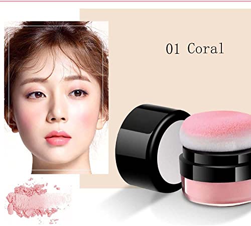 Easy-dab Air Cushion Cheek Blush,Loose Powder Blush Air Cushion Blush,Blush with Soft Mushroom Puff Long-wearing Matte Face Blusher Makeup (4PC) - Image 4