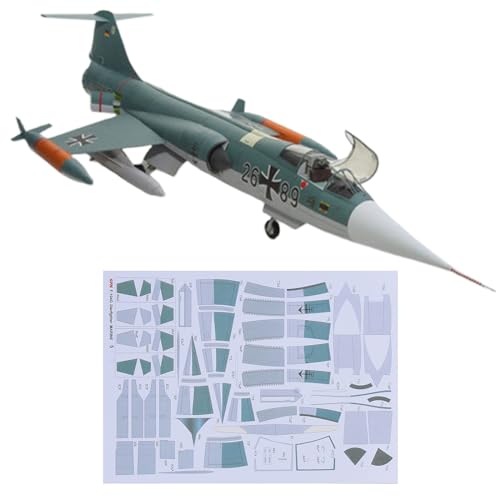 MOOKEENONE 1:33 US F-104G Starfighter Military Fighter Aircraft Paper Model Simulation Collection Display (Unassembled Kit)