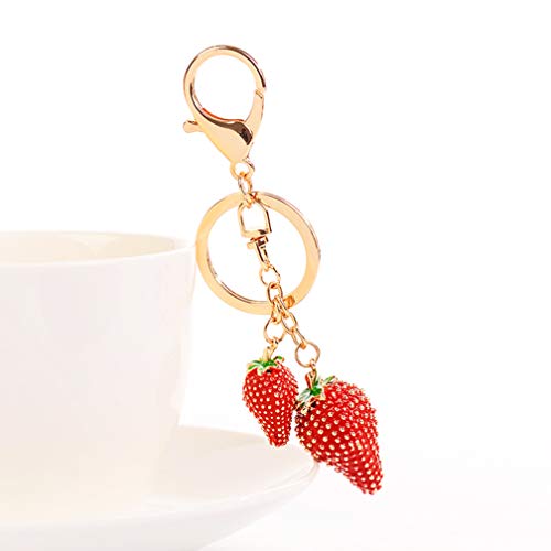 Lovely Fruits Shape Crystal Rhinestone Sparkling Keychain Bag Pendant Handbag Charm for Women Girls3