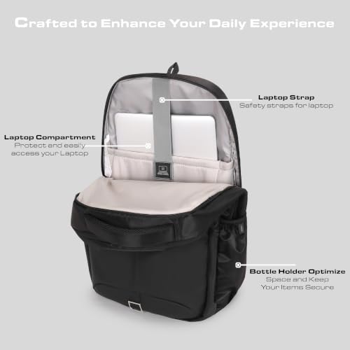 Image of HOT SHOT All-Rounder Laptop Backpack with Raincover|Office|College|Travel|Anti Theft Pocket|Suspension Straps|Trolley Sleeve|Detachable Key Ring|for Men and Women|15 In|38L