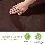 heimtexland Kuscheldecke flauschig Flanell Wohndecke warm Oekotex Tagesdecke Überwurf Sofadecke fusselfrei Fleecedecke Super Soft XL Decke 150x200 cm Typ380 Schoko braun